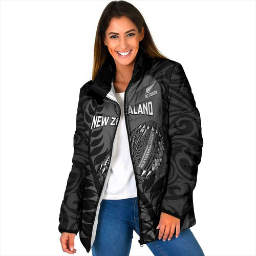 Custom New Zealand Silver Fern Rugby 2025 Padded Jacket Go Champions Aotearoa Maori Black - Aussie Hoodie