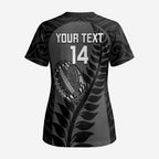 Custom New Zealand Silver Fern Rugby 2025 Scrub Top Go Champions Aotearoa Maori Black - Aussie Hoodie