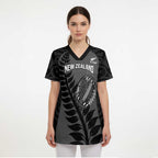 Custom New Zealand Silver Fern Rugby 2025 Scrub Top Go Champions Aotearoa Maori Black - Aussie Hoodie