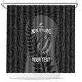 Custom New Zealand Silver Fern Rugby 2025 Shower Curtain Go Champions Aotearoa Maori Black