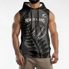 Custom New Zealand Silver Fern Rugby 2025 Sleeveless Hoodie Go Champions Aotearoa Maori Black - Aussie Hoodie