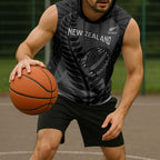 Custom New Zealand Silver Fern Rugby 2025 Sleeveless Hoodie Go Champions Aotearoa Maori Black - Aussie Hoodie