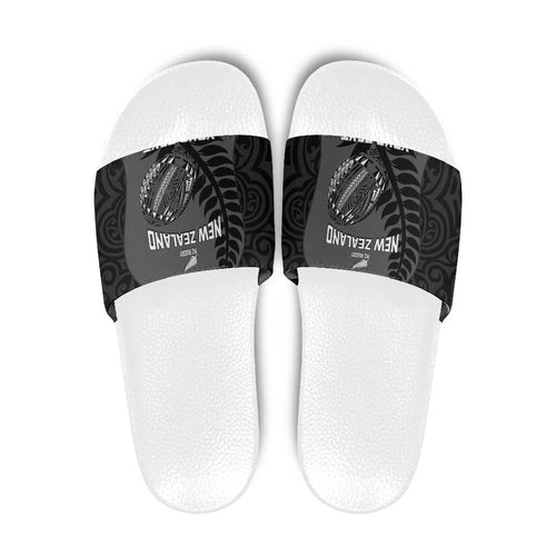 Custom New Zealand Silver Fern Rugby 2025 Slide Sandals Go Champions Aotearoa Maori Black - Aussie Hoodie