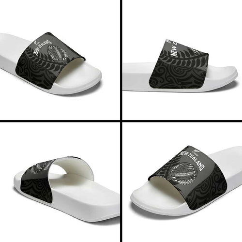 Custom New Zealand Silver Fern Rugby 2025 Slide Sandals Go Champions Aotearoa Maori Black - Aussie Hoodie