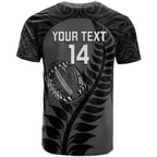 Custom New Zealand Silver Fern Rugby 2025 T Shirt Go Champions Aotearoa Maori Black