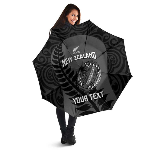 Custom New Zealand Silver Fern Rugby 2025 Umbrella Go Champions Aotearoa Maori Black - Aussie Hoodie