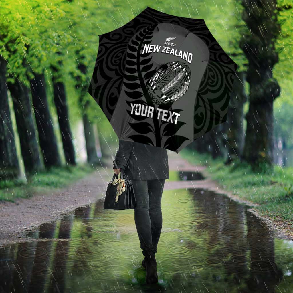 Custom New Zealand Silver Fern Rugby 2025 Umbrella Go Champions Aotearoa Maori Black - Aussie Hoodie