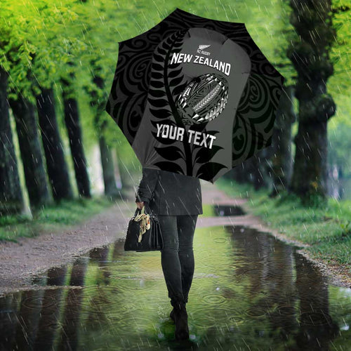 Custom New Zealand Silver Fern Rugby 2025 Umbrella Go Champions Aotearoa Maori Black - Aussie Hoodie