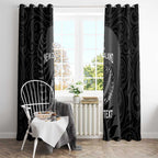 Custom New Zealand Silver Fern Rugby 2025 Window Curtain Go Champions Aotearoa Maori Black