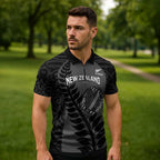 Custom New Zealand Silver Fern Rugby 2025 Zipper Polo Shirt Go Champions Aotearoa Maori Black - Aussie Hoodie