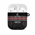 Custom New Zealand Silver Fern Rugby AirPods Case All Black Maori Taniko Pattern - Aussie Hoodie