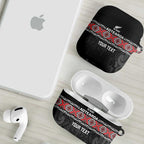 Custom New Zealand Silver Fern Rugby AirPods Case All Black Maori Taniko Pattern - Aussie Hoodie
