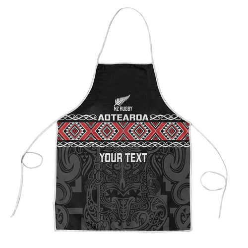 Custom New Zealand Silver Fern Rugby Apron All Black Maori Taniko Pattern - Aussie Hoodie