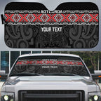 Custom New Zealand Silver Fern Rugby Auto Sun Shade All Black Maori Taniko Pattern - Aussie Hoodie