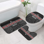 Custom New Zealand Silver Fern Rugby Bathroom Set All Black Maori Taniko Pattern - Aussie Hoodie