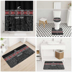 Custom New Zealand Silver Fern Rugby Bathroom Set All Black Maori Taniko Pattern - Aussie Hoodie