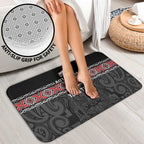 Custom New Zealand Silver Fern Rugby Bathroom Set All Black Maori Taniko Pattern - Aussie Hoodie