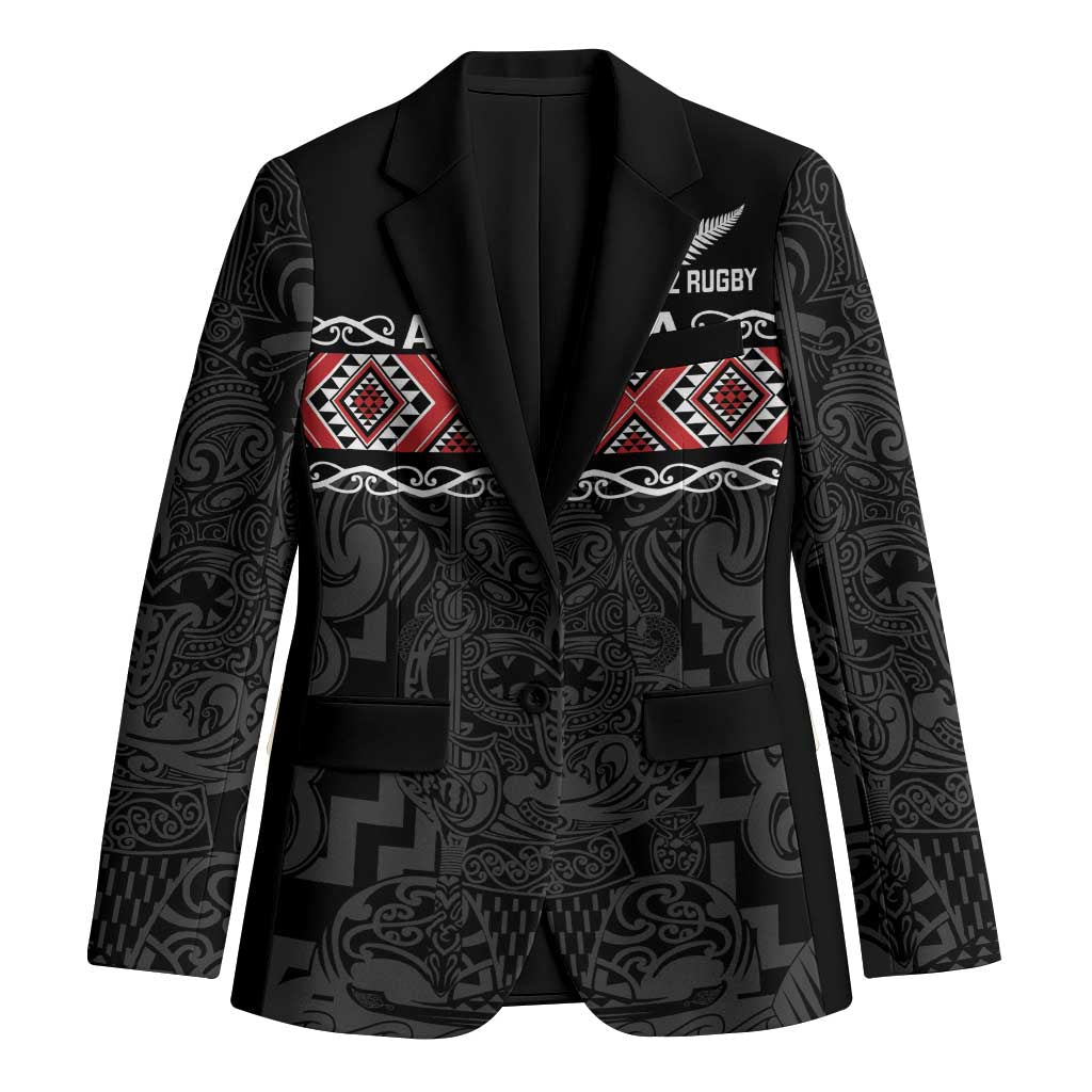 Custom New Zealand Silver Fern Rugby Blazer All Black Maori Taniko Pattern - Aussie Hoodie