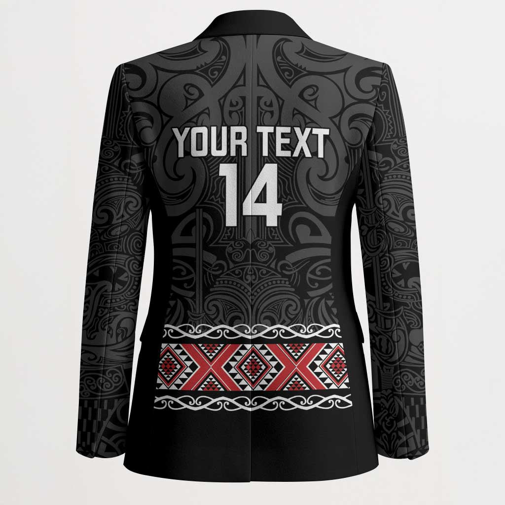 Custom New Zealand Silver Fern Rugby Blazer All Black Maori Taniko Pattern - Aussie Hoodie