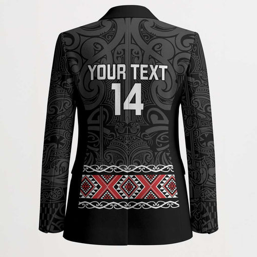 Custom New Zealand Silver Fern Rugby Blazer All Black Maori Taniko Pattern - Aussie Hoodie