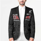 Custom New Zealand Silver Fern Rugby Blazer All Black Maori Taniko Pattern - Aussie Hoodie
