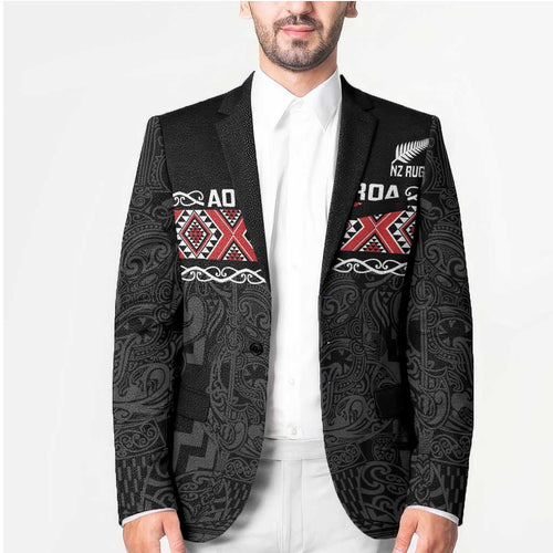 Custom New Zealand Silver Fern Rugby Blazer All Black Maori Taniko Pattern - Aussie Hoodie