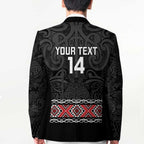 Custom New Zealand Silver Fern Rugby Blazer All Black Maori Taniko Pattern - Aussie Hoodie