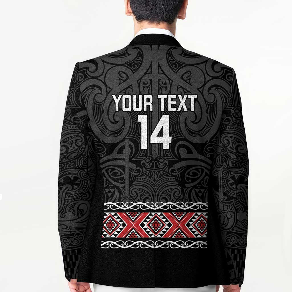 Custom New Zealand Silver Fern Rugby Blazer All Black Maori Taniko Pattern - Aussie Hoodie