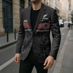 Custom New Zealand Silver Fern Rugby Blazer All Black Maori Taniko Pattern - Aussie Hoodie