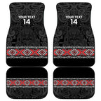 Custom New Zealand Silver Fern Rugby Car Mats All Black Maori Taniko Pattern