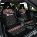 Custom New Zealand Silver Fern Rugby Car Seat Cover All Black Maori Taniko Pattern