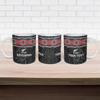 Custom New Zealand Silver Fern Rugby Ceramic Mug All Black Maori Taniko Pattern - Aussie Hoodie