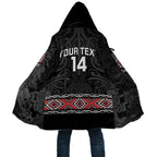 Custom New Zealand Silver Fern Rugby Cloak All Black Maori Taniko Pattern - Aussie Hoodie