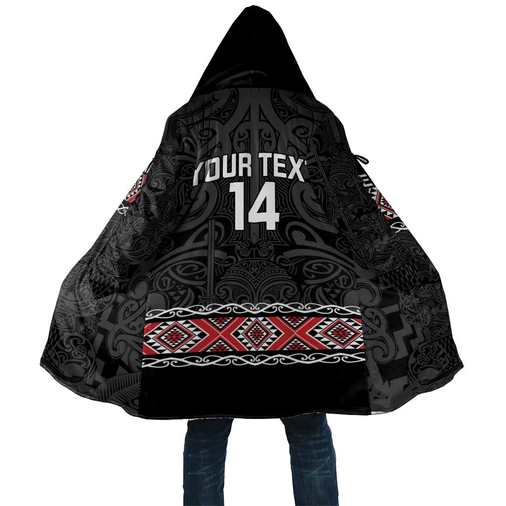 Custom New Zealand Silver Fern Rugby Cloak All Black Maori Taniko Pattern - Aussie Hoodie