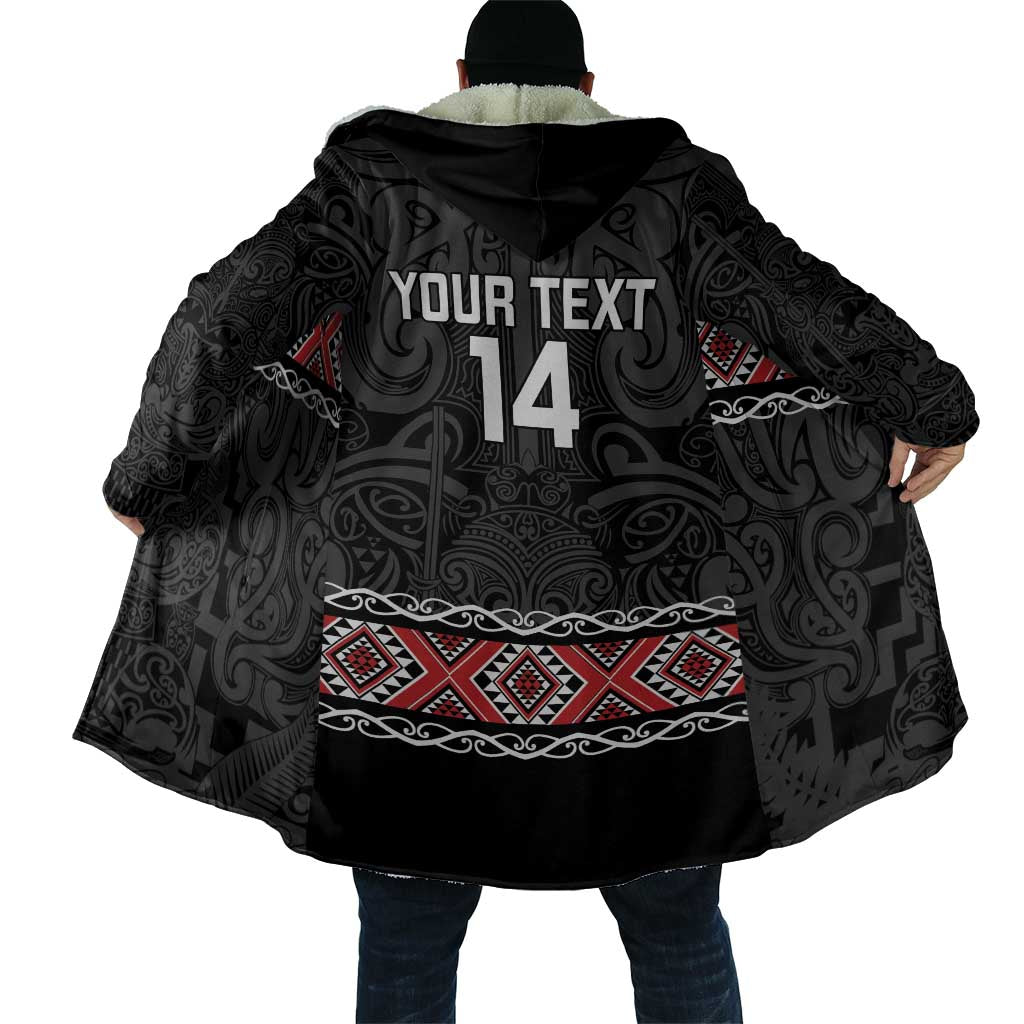 Custom New Zealand Silver Fern Rugby Cloak All Black Maori Taniko Pattern - Aussie Hoodie