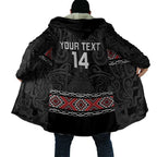 Custom New Zealand Silver Fern Rugby Cloak All Black Maori Taniko Pattern - Aussie Hoodie