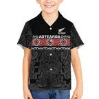 Custom New Zealand Silver Fern Rugby Hawaiian Shirt All Black Maori Taniko Pattern