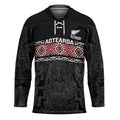 Custom New Zealand Silver Fern Rugby Hockey Jersey All Black Maori Taniko Pattern - Aussie Hoodie