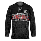 Custom New Zealand Silver Fern Rugby Hockey Jersey All Black Maori Taniko Pattern - Aussie Hoodie