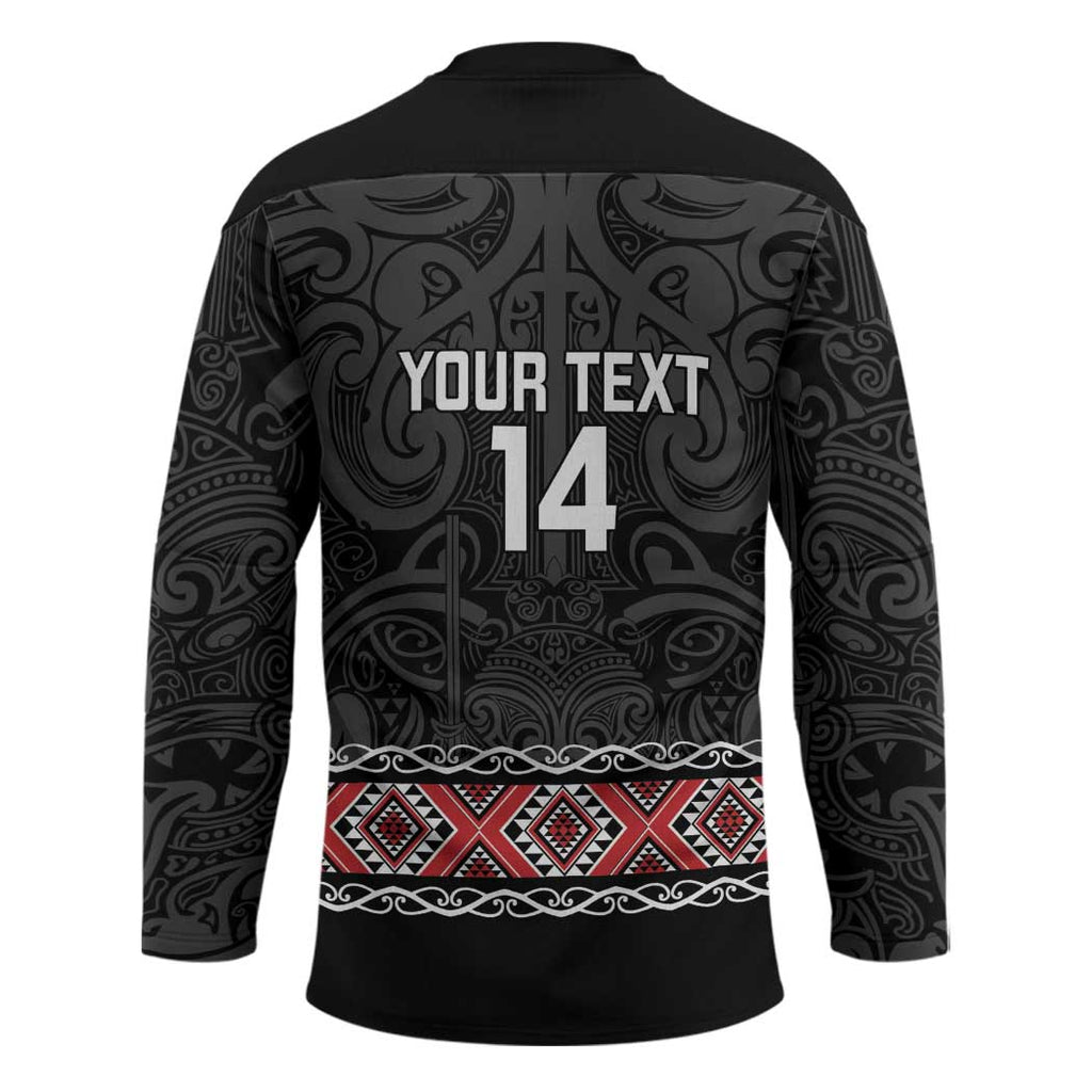 Custom New Zealand Silver Fern Rugby Hockey Jersey All Black Maori Taniko Pattern - Aussie Hoodie