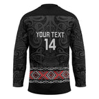 Custom New Zealand Silver Fern Rugby Hockey Jersey All Black Maori Taniko Pattern - Aussie Hoodie
