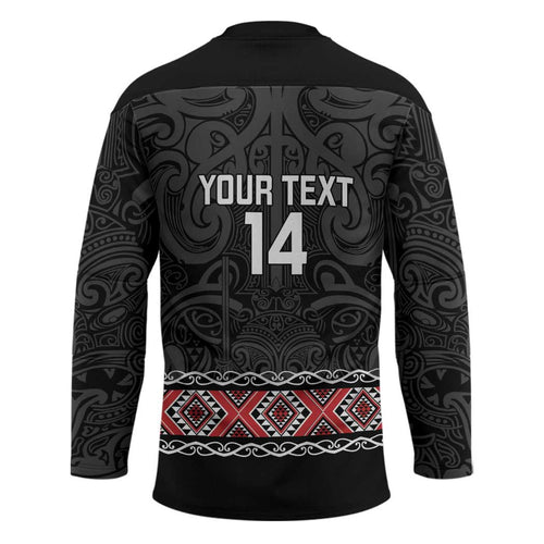 Custom New Zealand Silver Fern Rugby Hockey Jersey All Black Maori Taniko Pattern - Aussie Hoodie