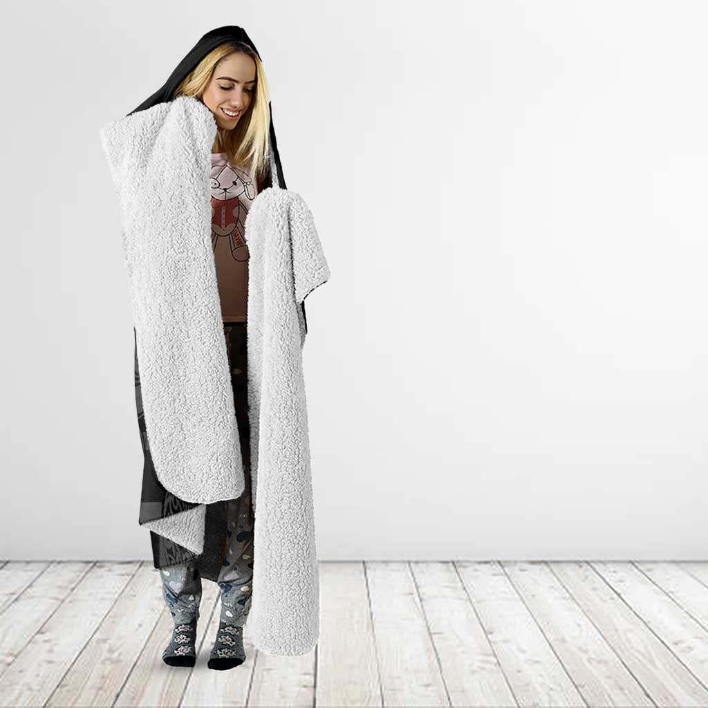 Custom New Zealand Silver Fern Rugby Hooded Blanket All Black Maori Taniko Pattern