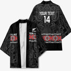 Custom New Zealand Silver Fern Rugby Kimono All Black Maori Taniko Pattern - Aussie Hoodie