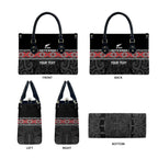 Custom New Zealand Silver Fern Rugby Leather Bag All Black Maori Taniko Pattern - Aussie Hoodie