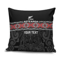 Custom New Zealand Silver Fern Rugby Pillow Cover All Black Maori Taniko Pattern - Aussie Hoodie