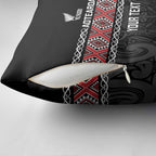 Custom New Zealand Silver Fern Rugby Pillow Cover All Black Maori Taniko Pattern - Aussie Hoodie