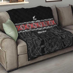 Custom New Zealand Silver Fern Rugby Quilt All Black Maori Taniko Pattern