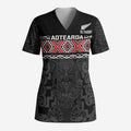 Custom New Zealand Silver Fern Rugby Scrub Top All Black Maori Taniko Pattern - Aussie Hoodie