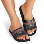 Custom New Zealand Silver Fern Rugby Slide Sandals All Black Maori Taniko Pattern - Aussie Hoodie